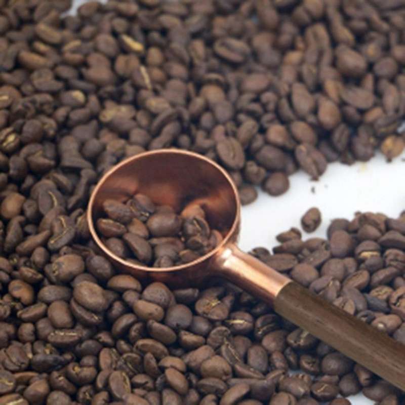 Coffee Bean Measuring Spoon Solid Wood Copper Measuring Spoon Coffee Powder Quantitative Spoon Measu