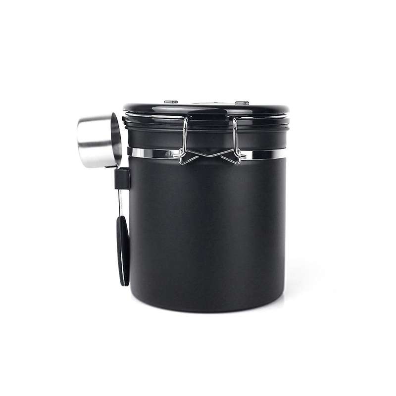 Coffee Bean Sealed Can 304 Stainless Steel Tea Dried Fruit Storage Can with Spoon 1.2l