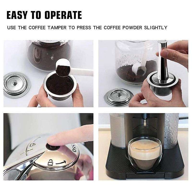 Coffee Capsule-Espresso Vertuo Capsule Pod Vertuoline Coffee Machine Reusable Coffee Filter Set