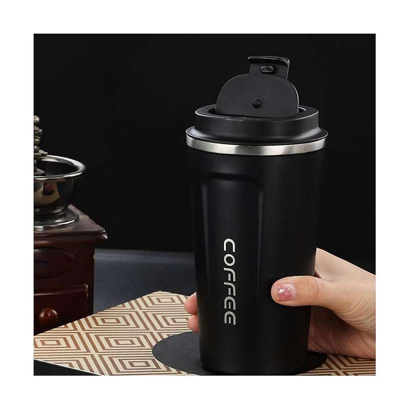 Coffee Cup with Cover Stainless Steel Silicone Metal Coffee Insulated Water Cup Portable Outdoor Por