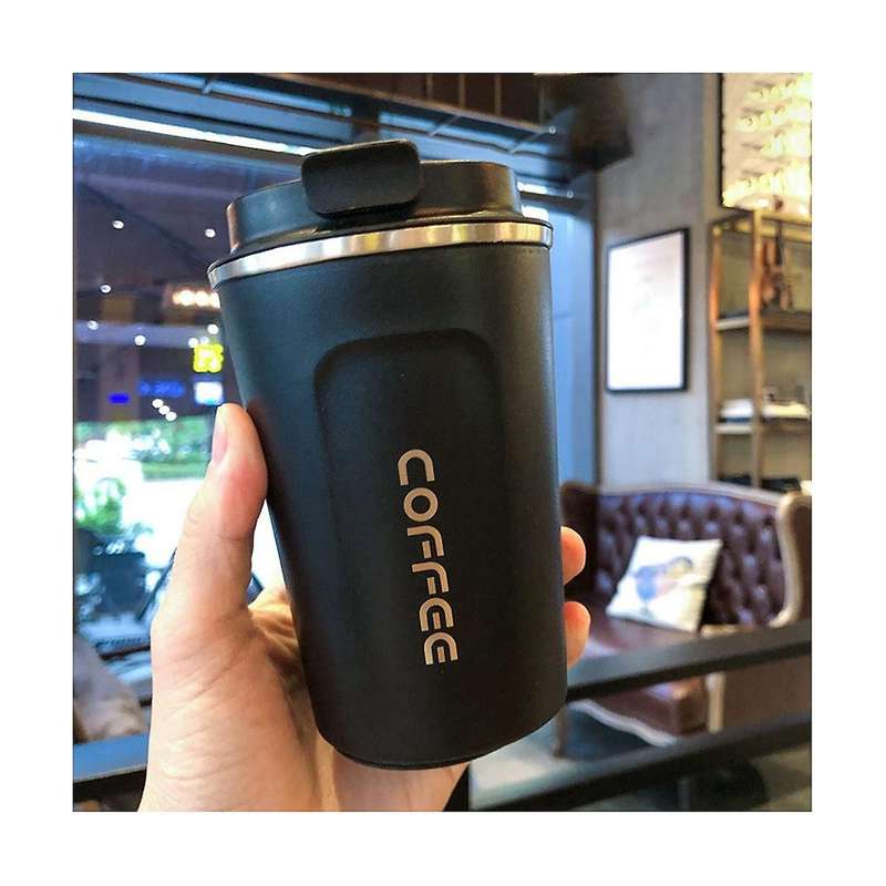Coffee Cup with Cover Stainless Steel Silicone Metal Coffee Insulated Water Cup Portable Outdoor Por