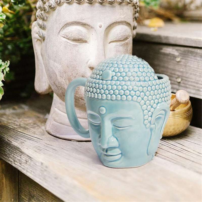 Coffee Cup Tathagata Buddha Shape Durable Buddha'S Head Cup Buddha Head Cup Ceramic Cup