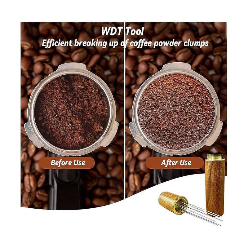 Coffee Espresso Tamper 51mm with Wdt Tool Calibrated Spring Loaded, with Silicone Mat, for Espresso