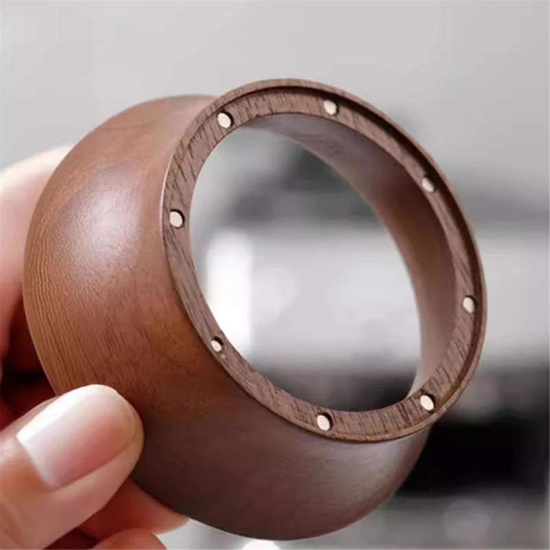 Coffee Dosing Ring Funnel Magnetic 51MM Walnut for E61 Portafilter Espresso Accessories