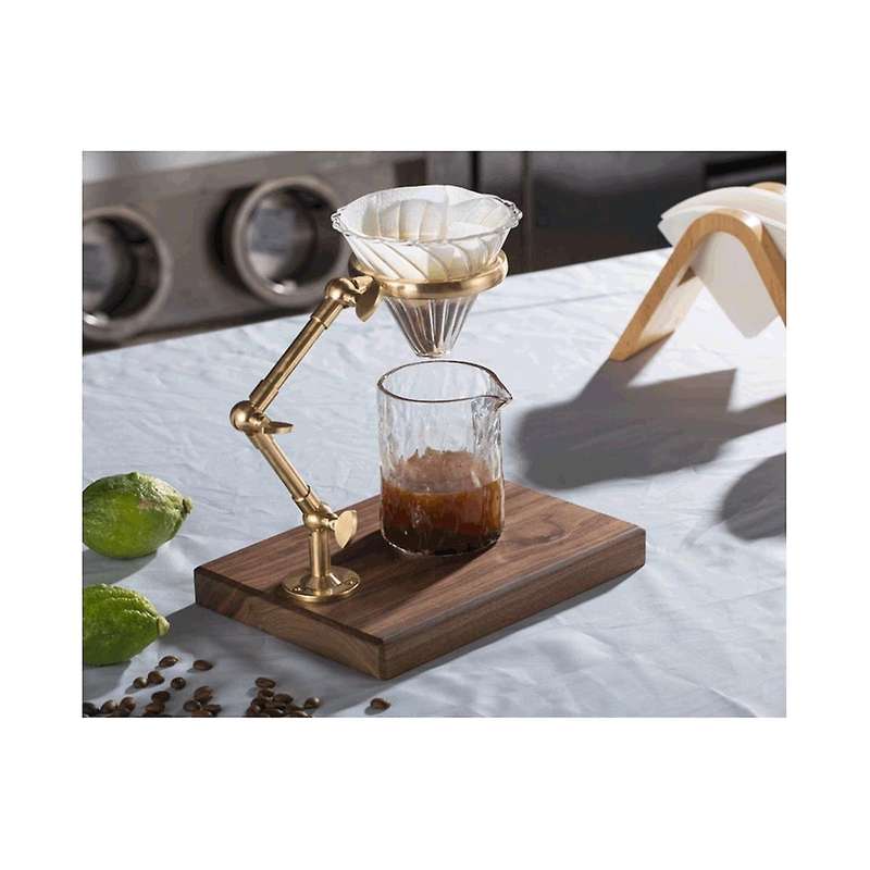 Coffee Dripper Stand Hand Punch Metal Filter Cup Frame Holder Paper Rack Brass Geometric Drip Cups