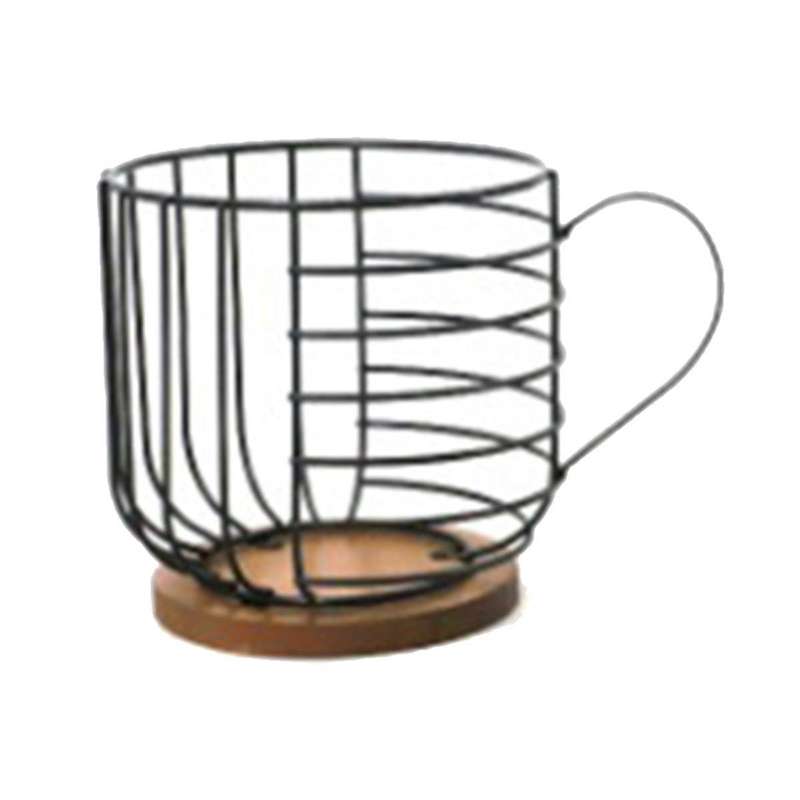 Coffee Filter Holder with Lid, Coffee Filters Storage, Wooden Coffee Filter Container Basket, Round