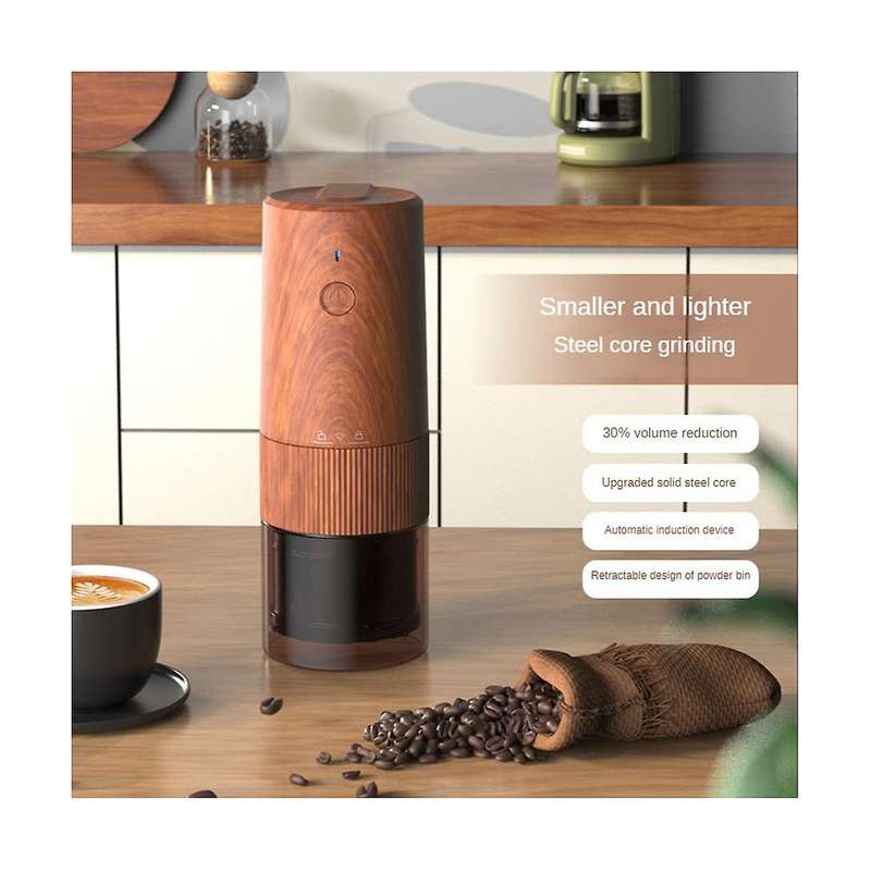 Coffee Grinder Electric Espresso Coffee Bean Grinder Powder Bin Retractable Automatic Portable Rech