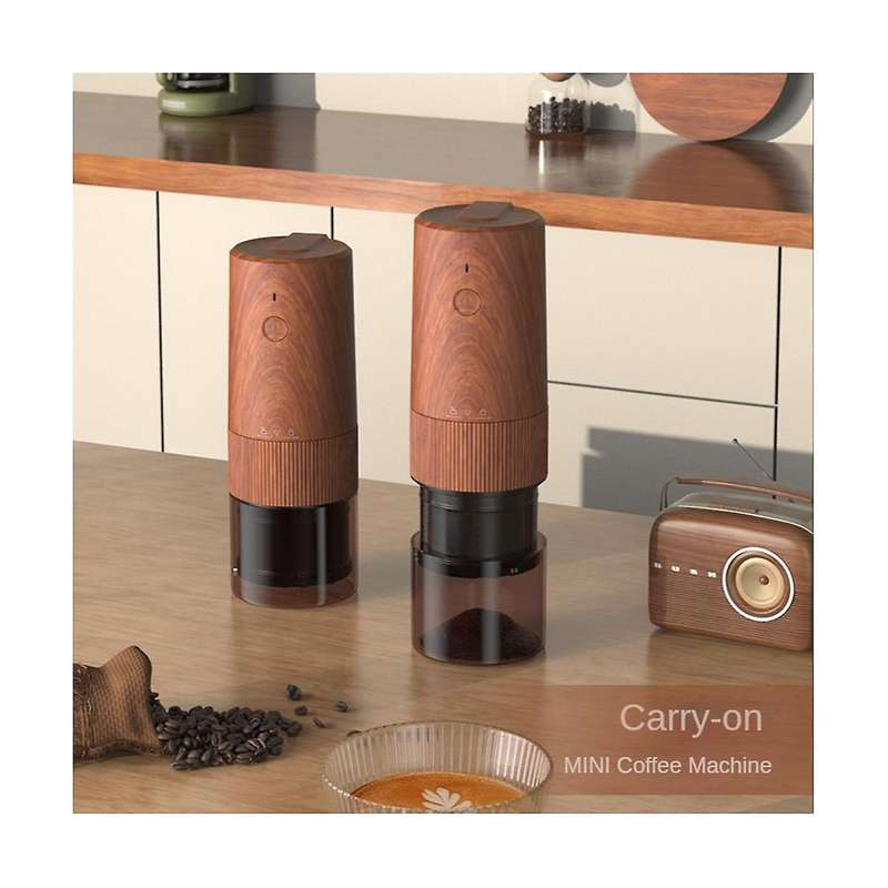 Coffee Grinder Electric Espresso Coffee Bean Grinder Powder Bin Retractable Automatic Portable Rech