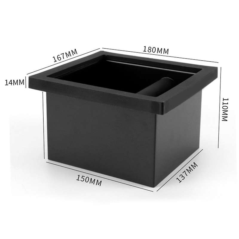 Coffee Grounds Box Desktop Embedded Hollow Bottomless Grounds Box Square Stainless Steel Coffee Knoc