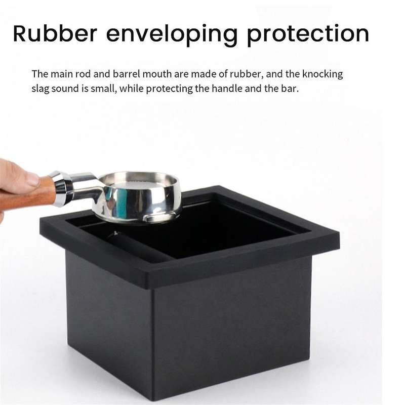 Coffee Grounds Box Desktop Embedded Hollow Bottomless Grounds Box Square Stainless Steel Coffee Knoc