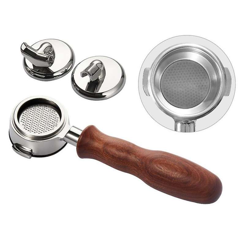 Coffee Machine Handle Stainless Steel 58mm E61 Universal Single Mouth Double Mouth Bottomless Handle