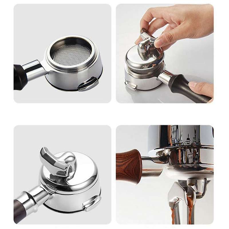 Coffee Machine Handle Stainless Steel 58mm E61 Universal Single Mouth Double Mouth Bottomless Handle