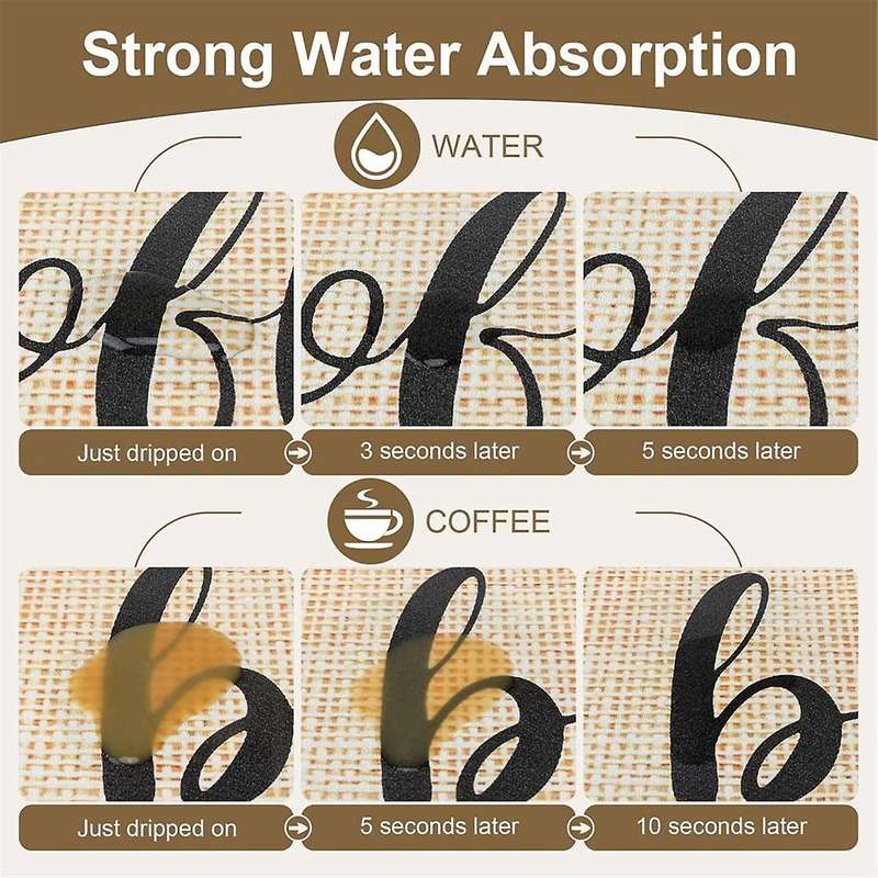 Coffee Mat Coffee Bar Mat - Hide Stain Absorbent Rubber Backed Quick Drying Mat Fit Under Coffee Mak