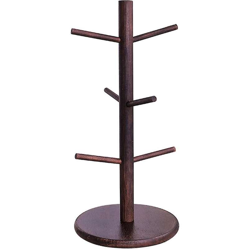 Coffee Mug Holder,coffee Mug Tree,coffee Organizer Station with 6 Hooks,bamboo Coffee Mug Holders F