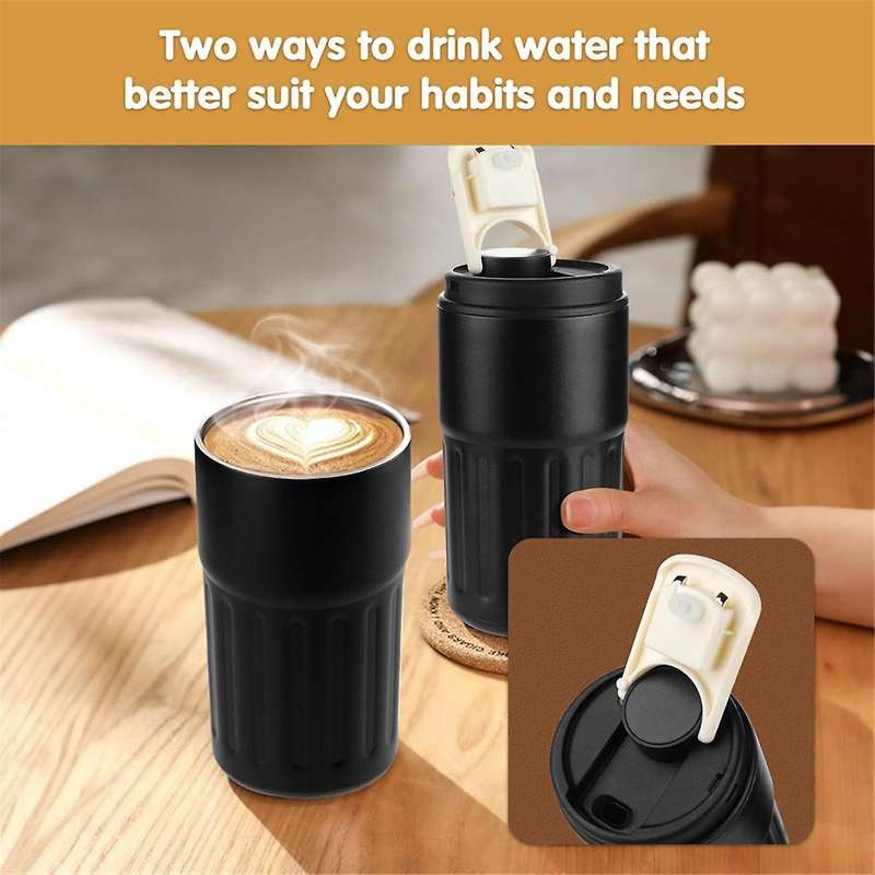 Coffee Mug Digital Display Bottles 410ml Stainless Steel Mug Insulated Vacuum Thermal Mug Leakproof
