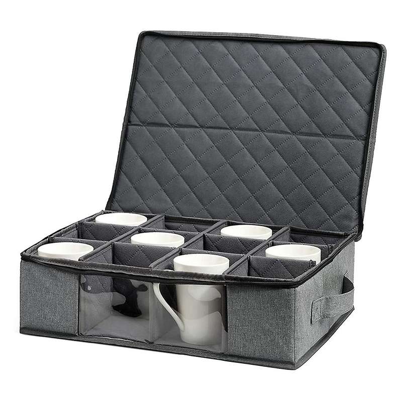 Coffee Mug Storage Box with Window Coffee Cup Storage Containers for Moving Teacup Tea Set Mugs Stor