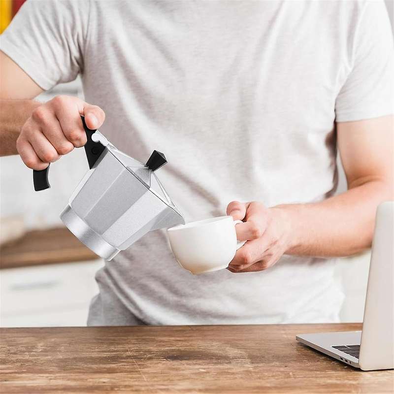 Coffee Pot 6 Cup Electric Espresso Coffee Maker Italian Moka Maker 300Ml Portable Moka Pot with Deta