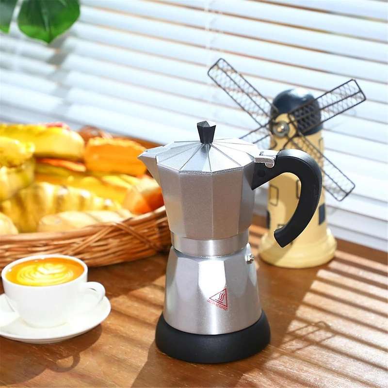 Coffee Pot 6 Cup Electric Espresso Coffee Maker Italian Moka Maker 300Ml Portable Moka Pot with Deta