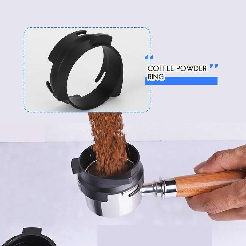 Coffee Ring,54mm Espresso Dosing Funnel Universal Coffee Receiving Dosing Ring Coffee Machine Silve