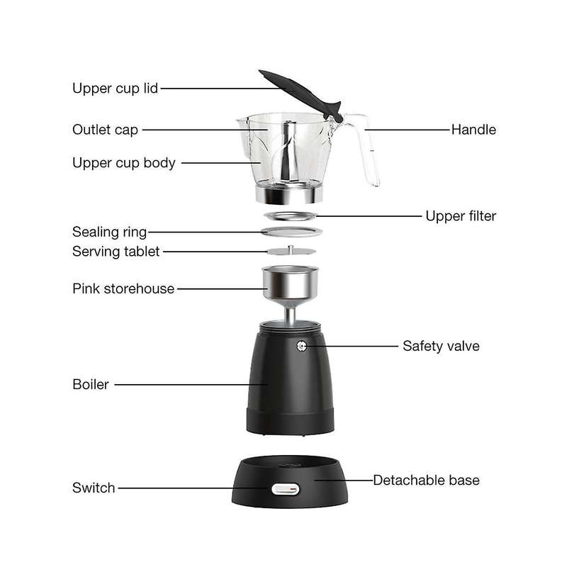 Coffee Pot Moka Pot Italian Pour Coffee Moka Pot Cold Extraction Pot Coffee Making Tool (eu Plug)