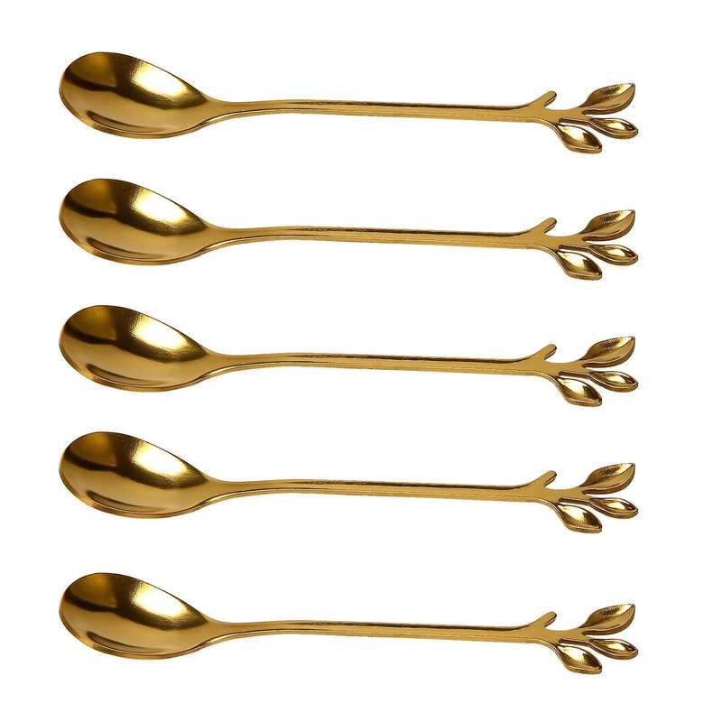 Coffee Stirring Spoon Stainless Steel Creative Branch Leaves Shape Creative Cutlery Dessert Spoon J