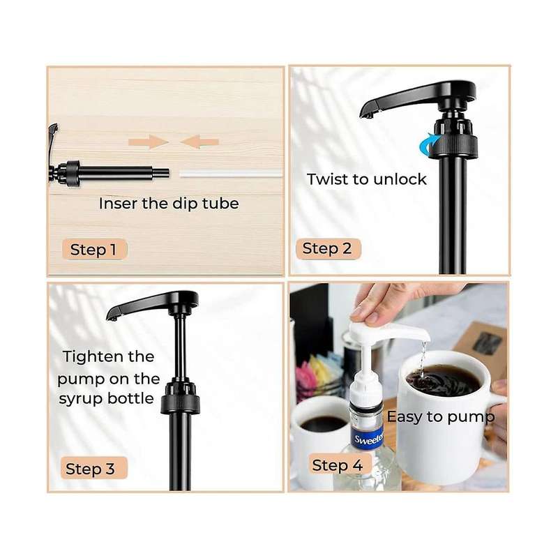 Coffee Syrup Pump Dispenser, 6 Pack Syrup Pump for 750ml/25.4 Oz Syrup , 3colors Pumps for Coffee S