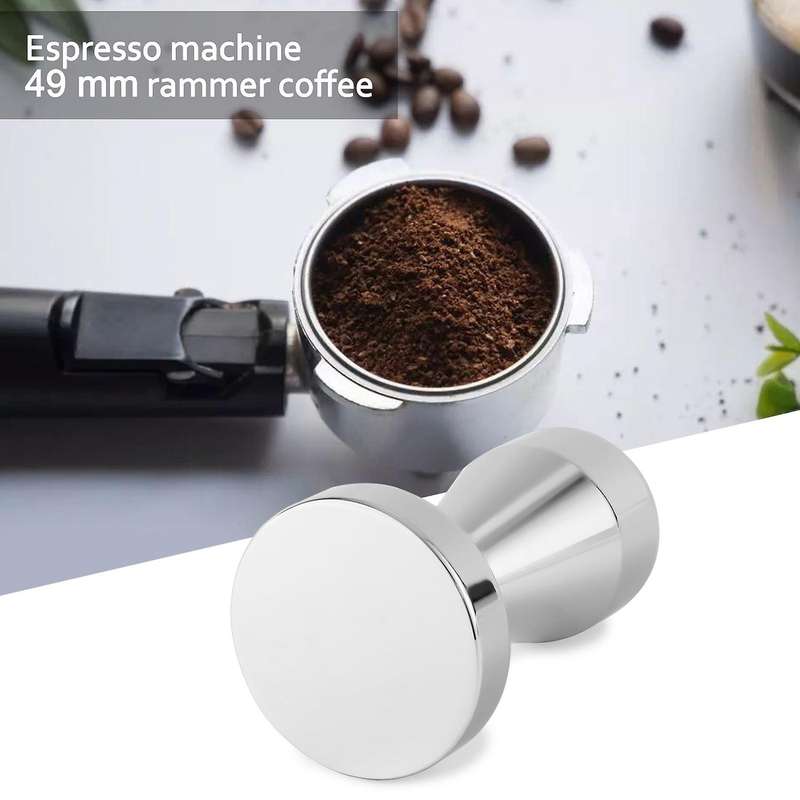 Coffee Tamper, Espresso Coffee Press 49mm Tamper Coffee with Silicone Tamper Mat