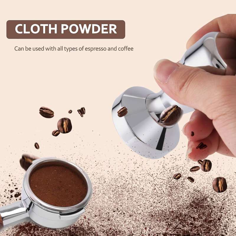 Coffee Tamper, Espresso Coffee Press 49mm Tamper Coffee with Silicone Tamper Mat