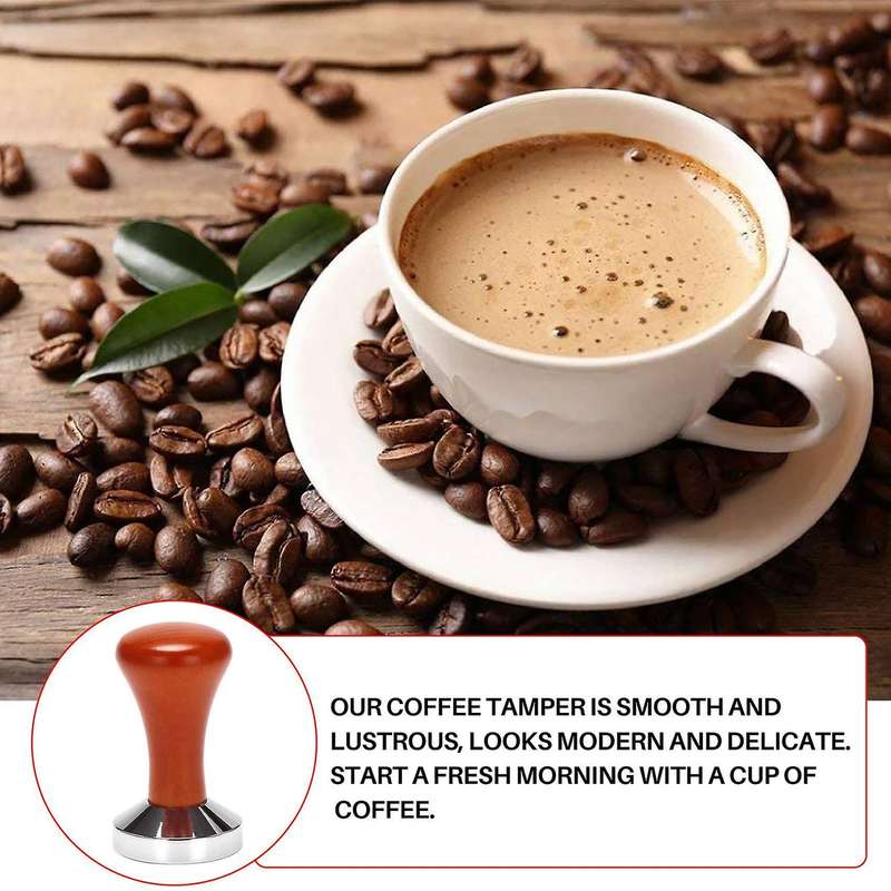 Coffee Tamper Wooden Handle Barista Espresso Machine Grinder 51mm for Coffee and Espresso Powder Ha