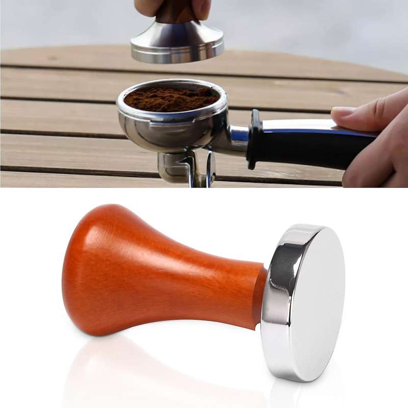 Coffee Tamper Wooden Handle Barista Espresso Machine Grinder 51mm for Coffee and Espresso Powder Ha