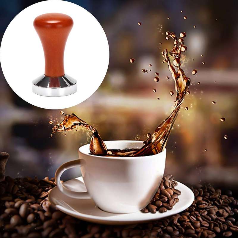 Coffee Tamper Wooden Handle Barista Espresso Machine Grinder 51mm for Coffee and Espresso Powder Ha