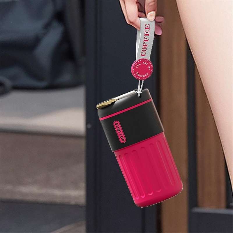 Coffee with Temperature Display, Portable Reusable Stainless Steel Coffee Cup, Leak-proof Lid, Easy