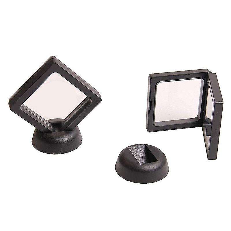 Coin Display Box - 20 3D Floating Frame Display Holder with Stands for , AA Medallions, Jewelry, Bl