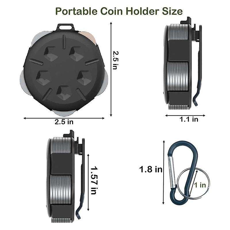 Coin Dispenser - Portable Coin Case with Clip, Change Holder Minimalist Coin Collection Wallet (