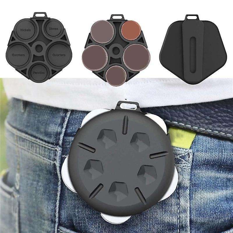 Coin Dispenser - Portable Coin Case with Clip, Change Holder Minimalist Coin Collection Wallet (