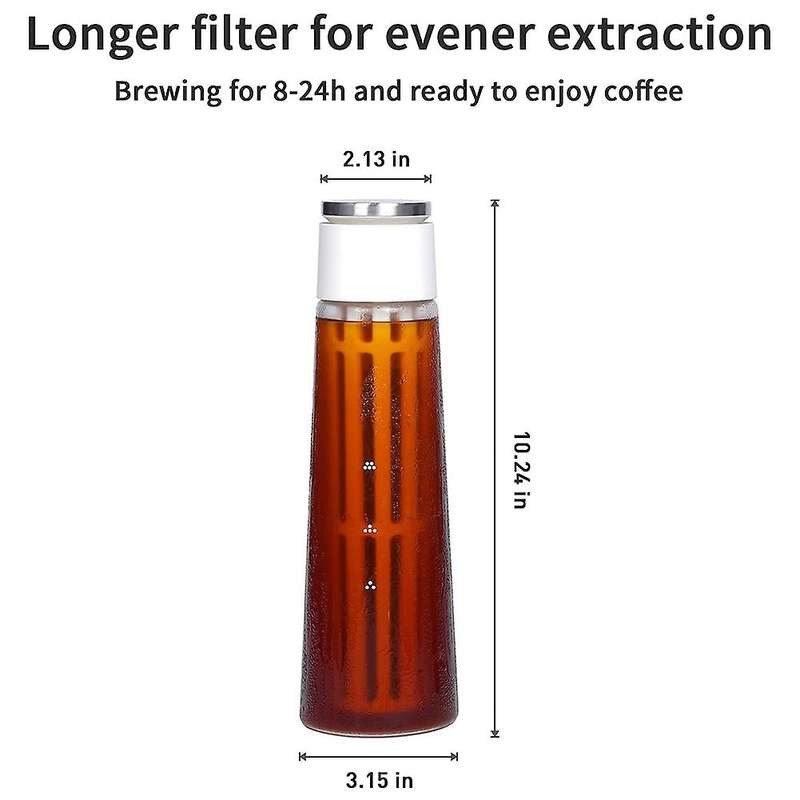 Cold Brew Coffee Maker and Ice Tea Maker, Reusable Mesh Filter, Portable Ice Coffee Pitcher for Home