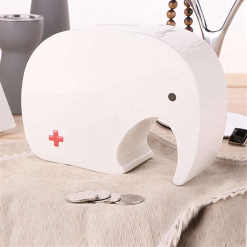 Coin Piggy Bank for Kids Box Metal Elephant Commemorative Money Bank Saving Box Children's Gifts