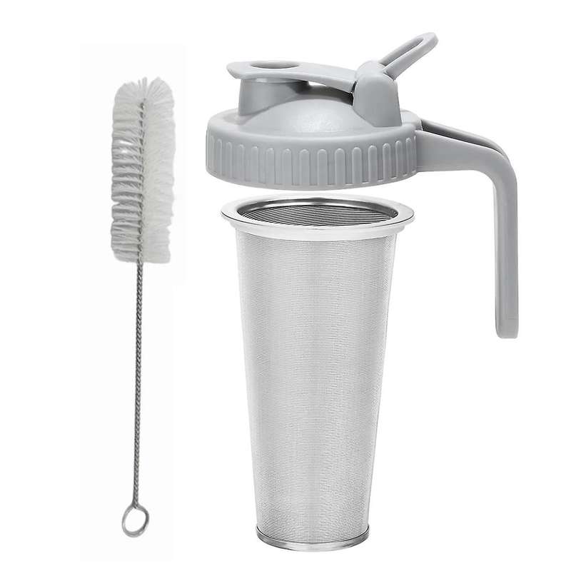Cold Brew Coffee Filter with Pour Spout Lid for 32 Oz Wide Mouth Mason Jar, 304 Stainless Steel Str