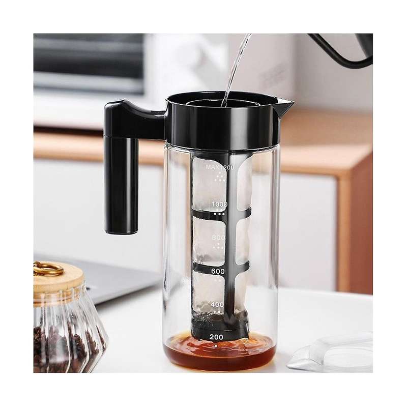Cold Brew Coffee Maker, Glass Iced Coffee Maker and Tea Infuser with Leak-proof Pitcher with Mesh F
