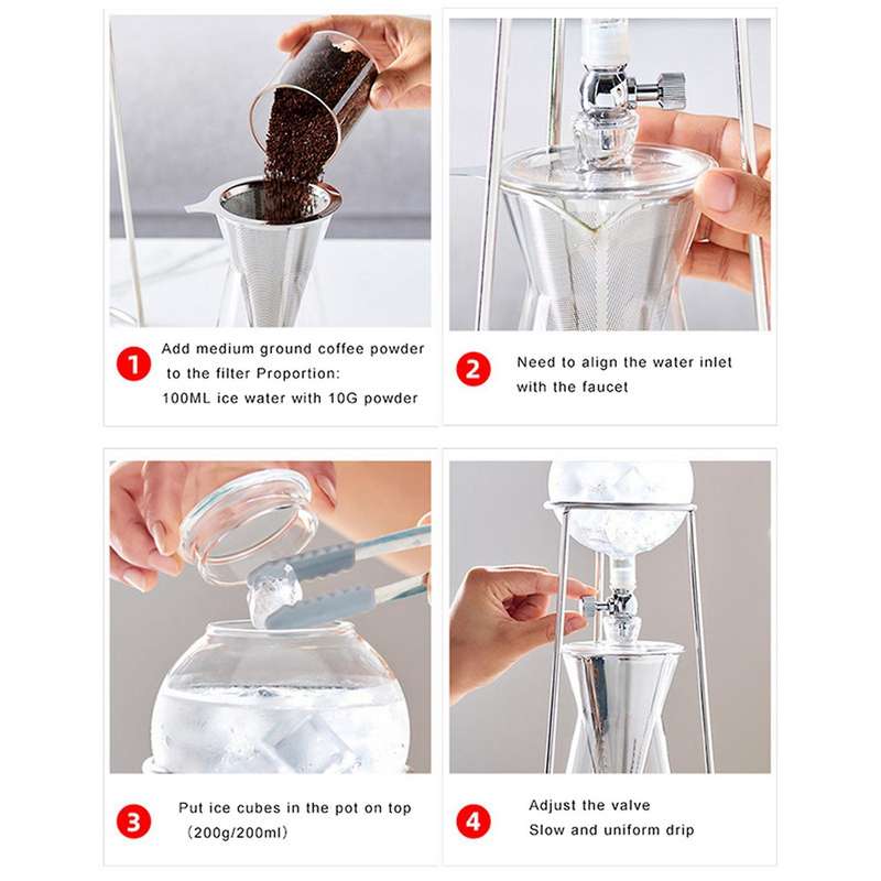 Cold Brew Pot Mini Drip Coffee Pot Ice Drip Pot Ice Brew Cold Drip Coffee Machine Coffee Appliance w
