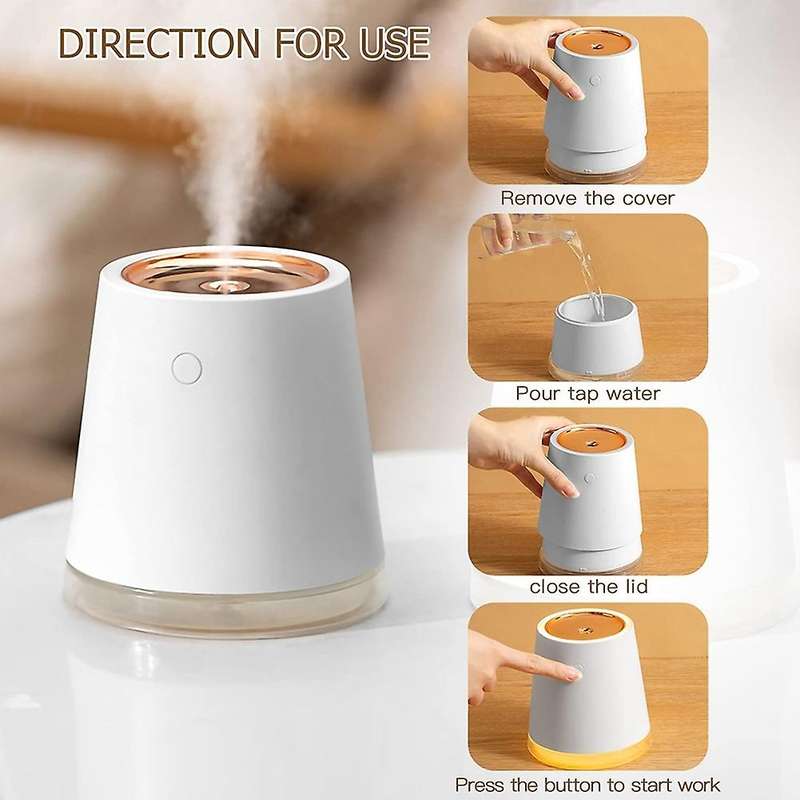 Cold Fog Humidifier with Night Light Baby Room Bedroom Home Office Silent Ultrasonic Air Humidifier