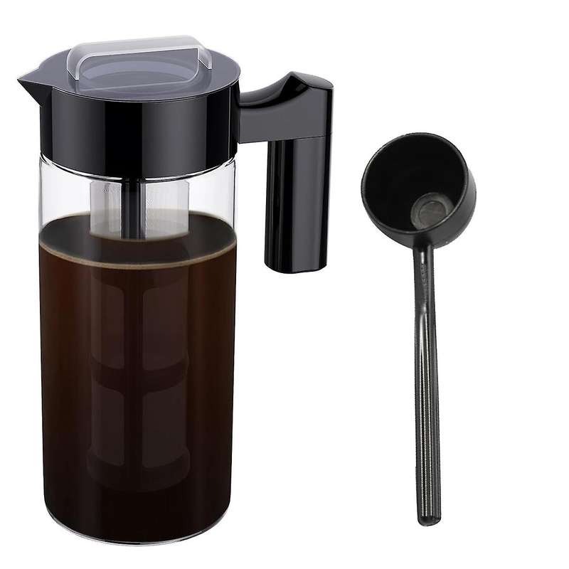 Cold Brew Coffee Maker, 40 Oz Iced Coffee Pitcher with Mesh Filter, Glass Ice Coffee Making Jug for