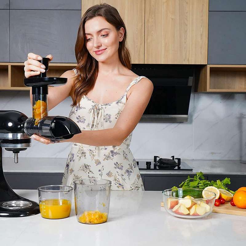 Cold Press Juicer Attachment for 3.5/4.5/5 Quart Tilt Head Stand Mixers, Slow Juicer Attachment