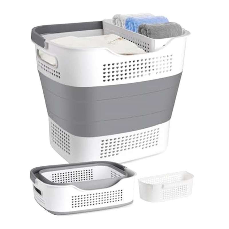 Collapsible Laundry Basket, Foldable Laundry Basket PP with Handles,Pop-Up Storage Container/Hamper