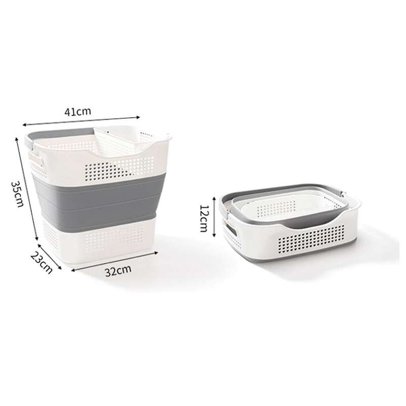 Collapsible Laundry Basket, Foldable Laundry Basket PP with Handles,Pop-Up Storage Container/Hamper