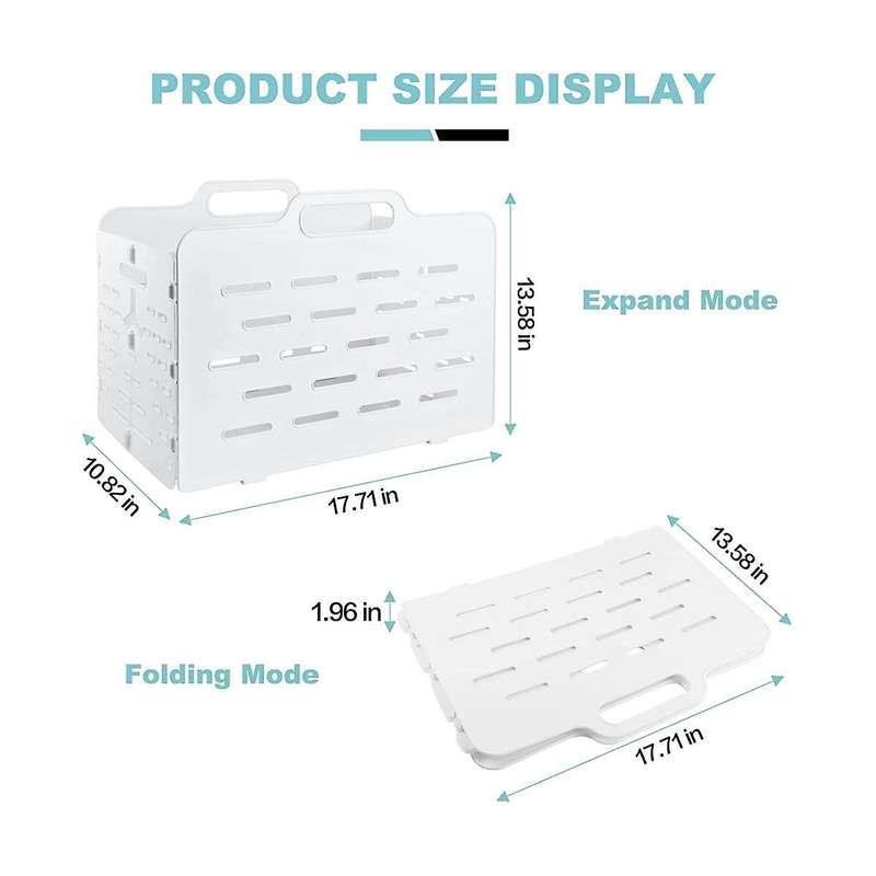 Collapsible Storage Basket Modern Plastic Bins Crates with Handles, Foldable Laundry Hamper, Basket