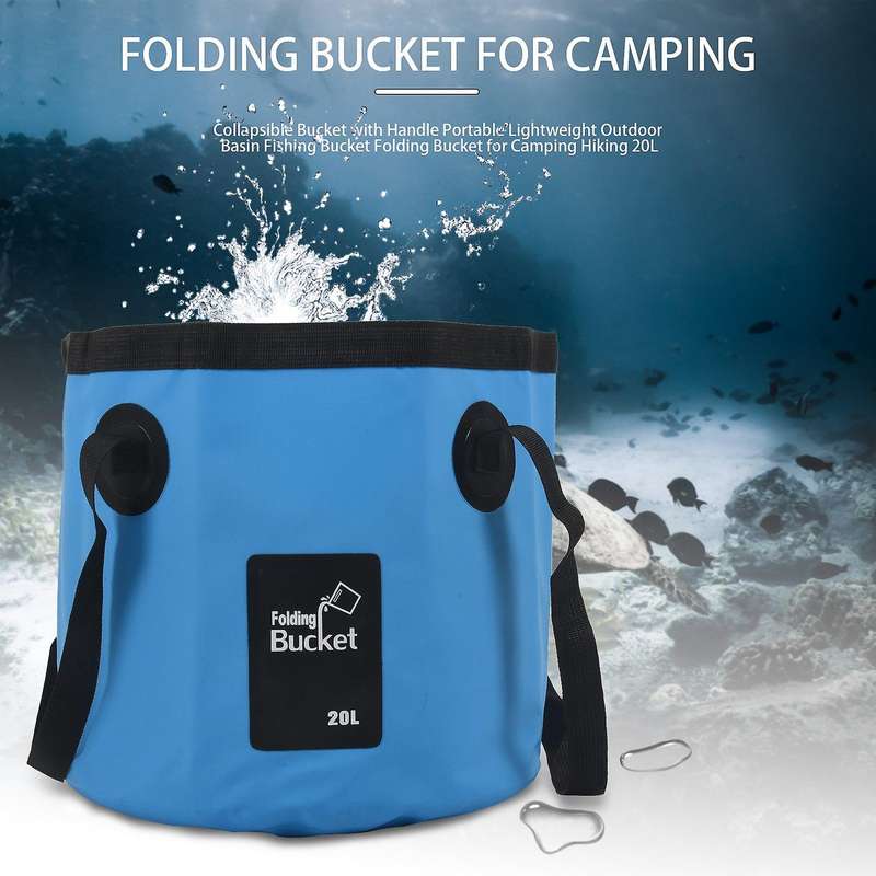 Collapsible Bucket with Handle Portable Outdoor Basin Fishing Bucket Folding Bucket for Camping Hiki