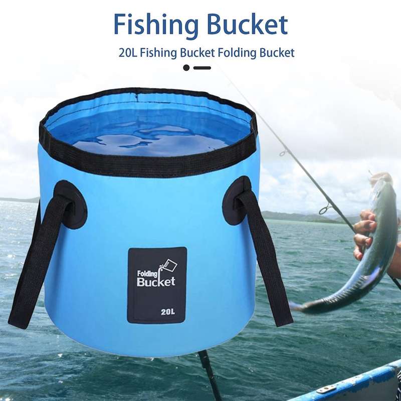 Collapsible Bucket with Handle Portable Outdoor Basin Fishing Bucket Folding Bucket for Camping Hiki