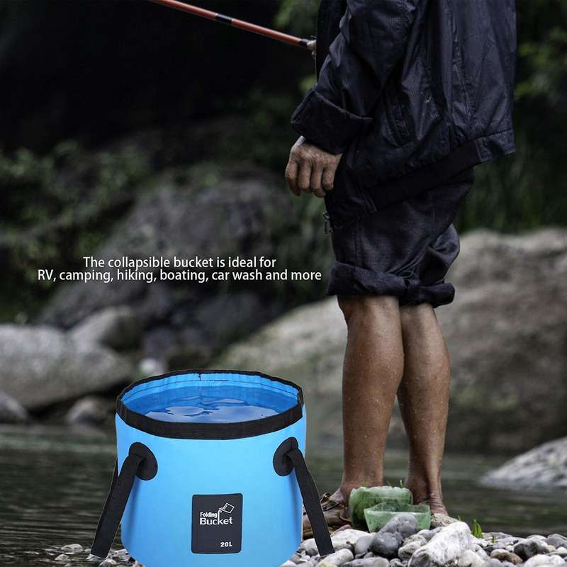 Collapsible Bucket with Handle Portable Outdoor Basin Fishing Bucket Folding Bucket for Camping Hiki