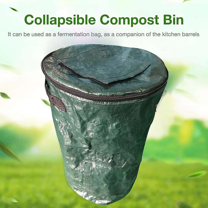 Collapsible Compost Bin,yard Waste Bag, Reusable Heavy Duty Garden Leaf Waste Bag Yard Compost Bin